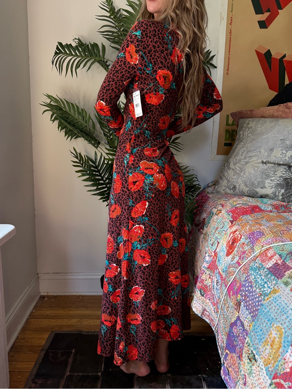 Free People Floral Long-Sleeve Dress